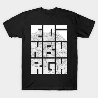 Edinburgh, Scotland City Map Typography - Light T-Shirt